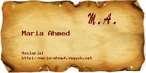 Maria Ahmed névjegykártya